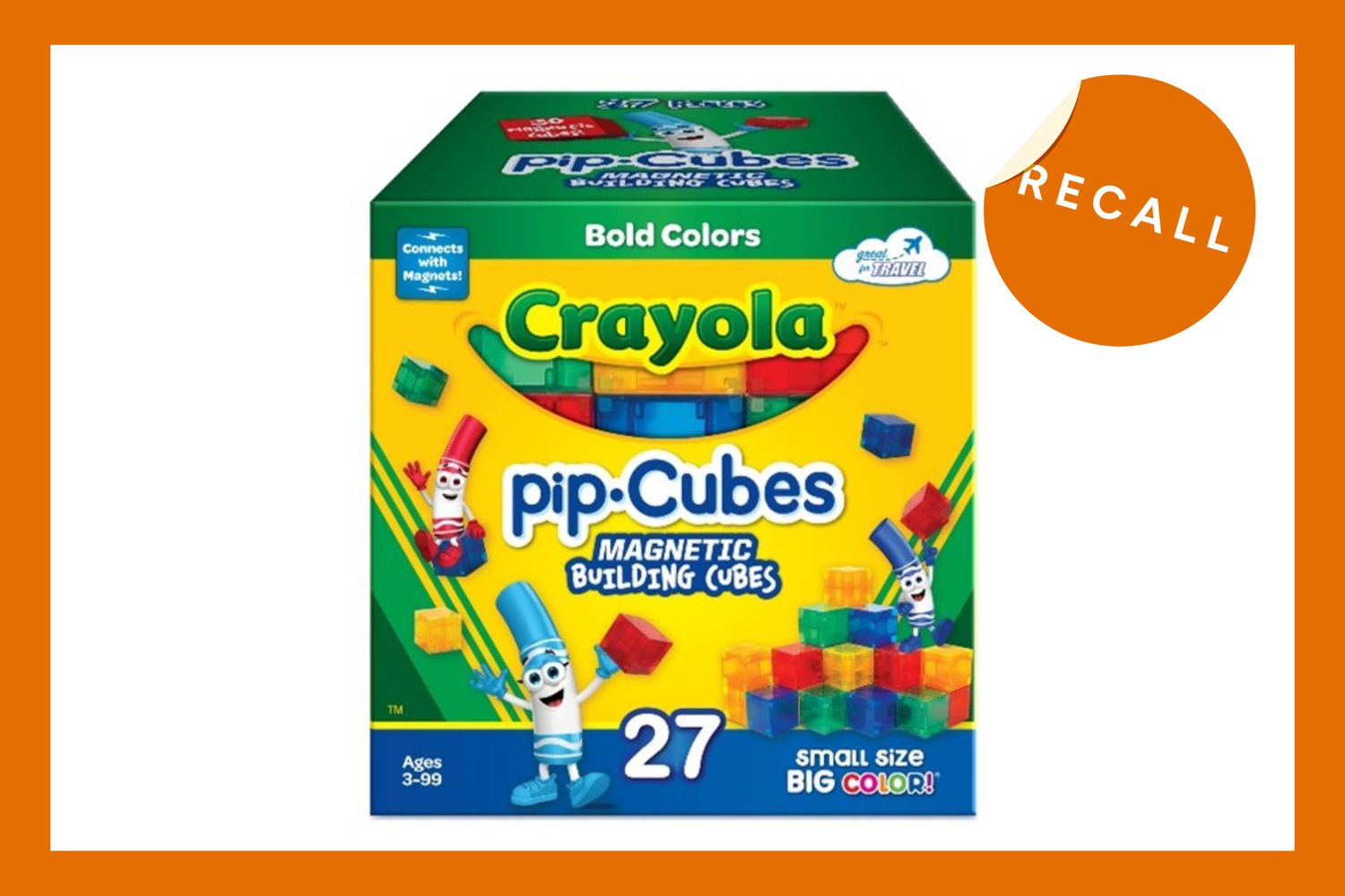 Crayola Pip-Cubes соронзны аюулаас болж эргэн санагдав